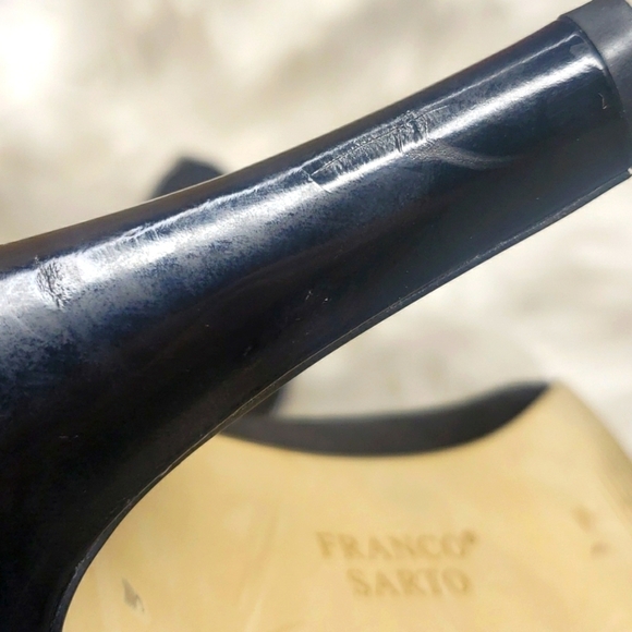 FRANCO SARTO Victor Suede Open Toe High Heel Pumps Black peep toe 8.5M - Picture 9 of 11